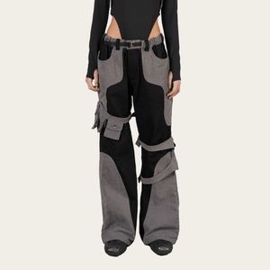 black and gray cargo pants